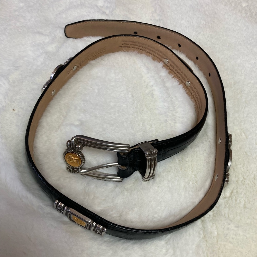 Black Leather Belt with Medallion.